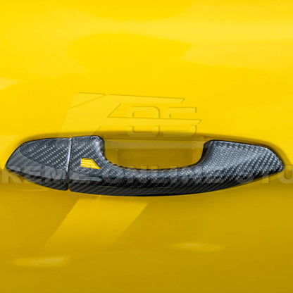 2015-23 Ford Mustang DRY CARBON FIBER Outer Door Handle Cover Set