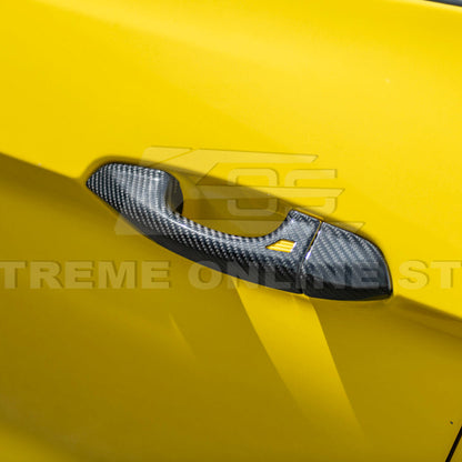 2015-23 Ford Mustang DRY CARBON FIBER Outer Door Handle Cover Set