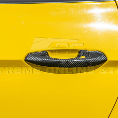 2015-23 Ford Mustang DRY CARBON FIBER Outer Door Handle Cover Set