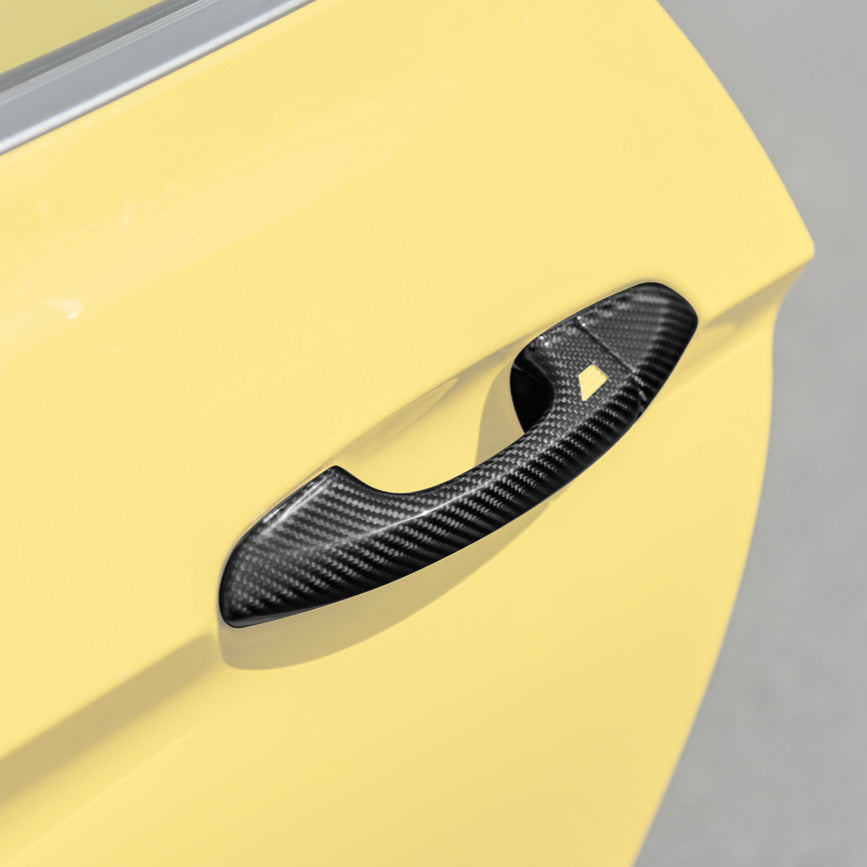 2015-23 Ford Mustang DRY CARBON FIBER Outer Door Handle Cover Set