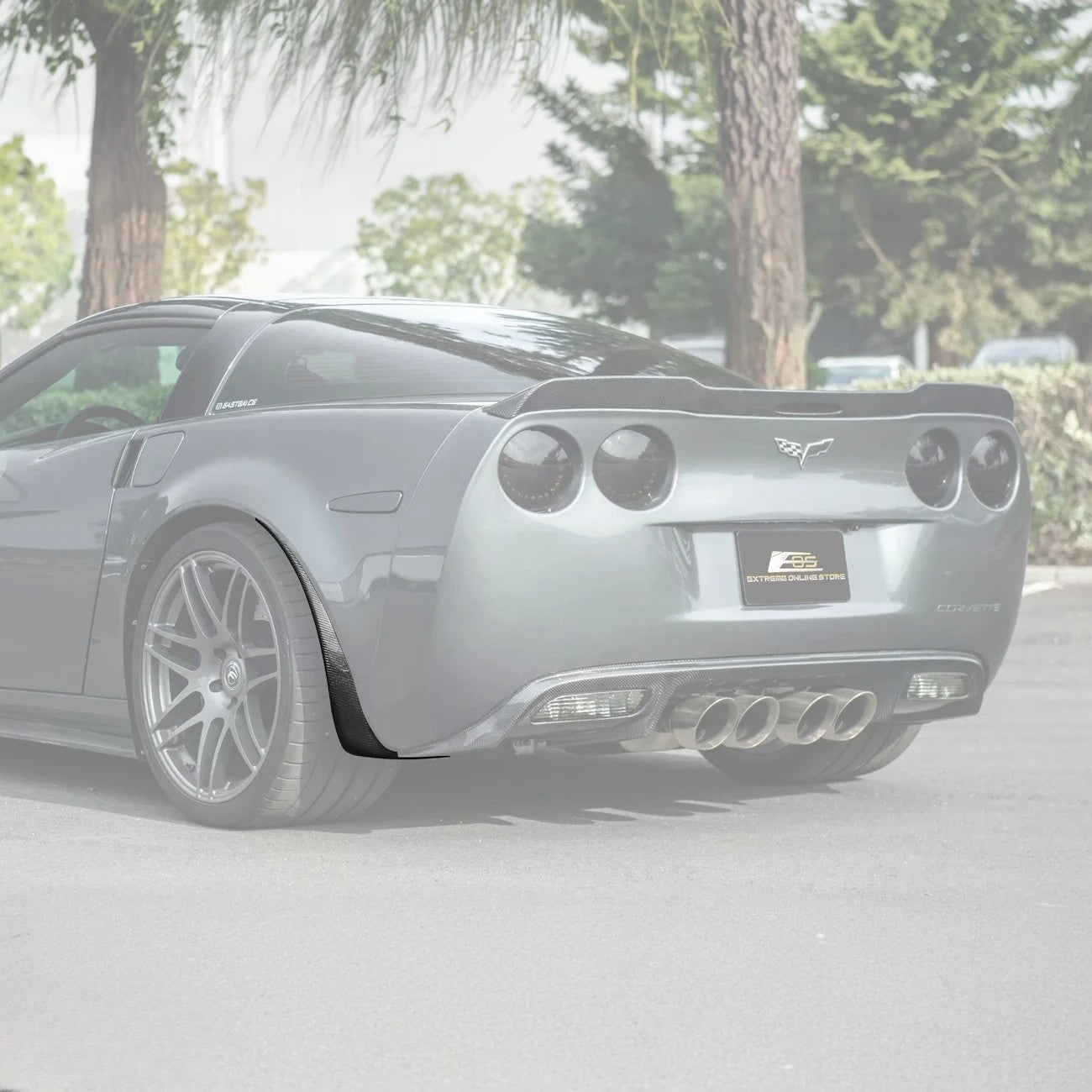 2005-13 Corvette C6 Z06 ZR1 Extended DRY CARBON FIBER Rear Splash Guard Mud Flaps