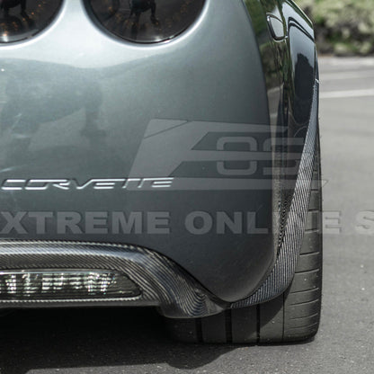 2005-13 Corvette C6 Z06 ZR1 Extended DRY CARBON FIBER Rear Splash Guard Mud Flaps