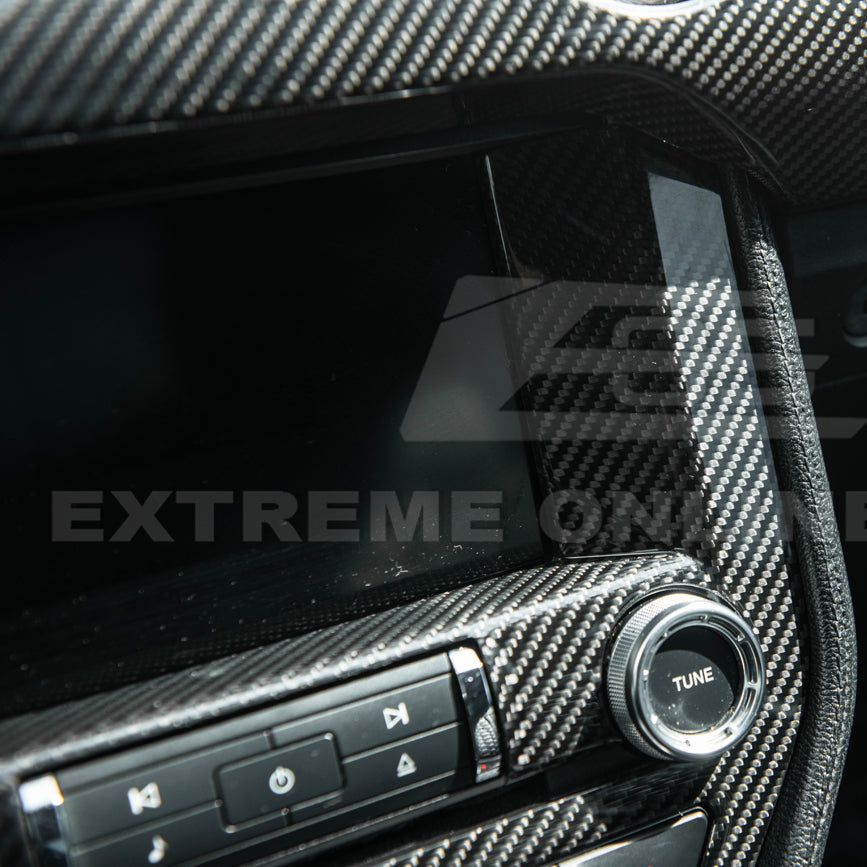 2015-23 Ford Mustang DRY CARBON FIBER Center Console Control Panel Cover