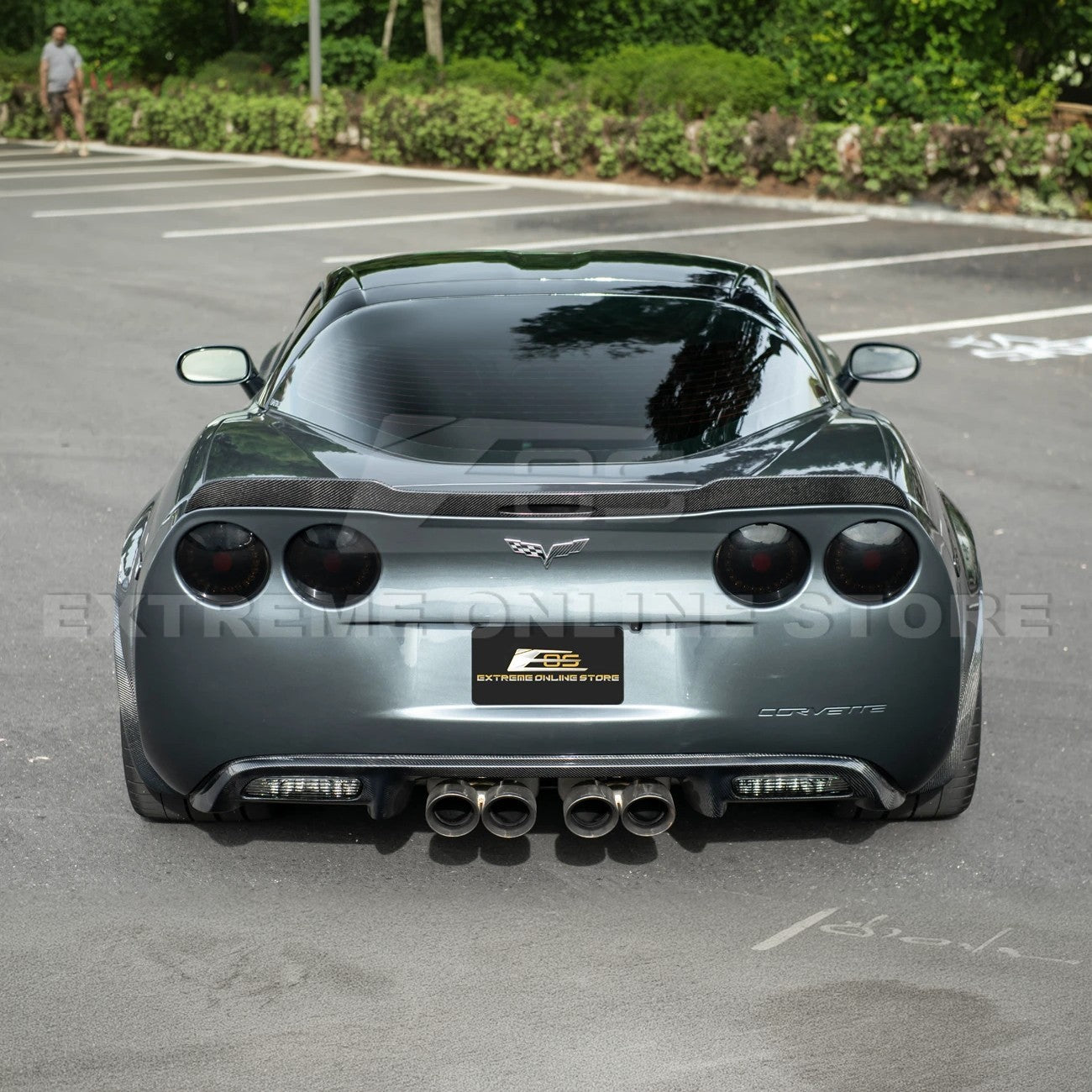 2005-13 Corvette C6 Z06 ZR1 Extended DRY CARBON FIBER Rear Splash Guard Mud Flaps
