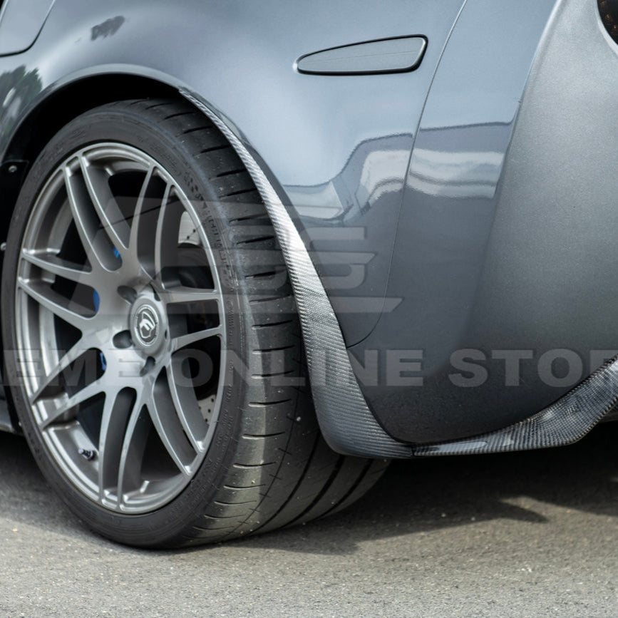 2005-13 Corvette C6 Z06 ZR1 Extended DRY CARBON FIBER Rear Splash Guard Mud Flaps