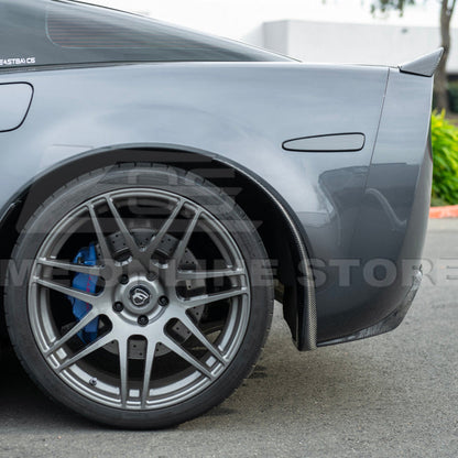 2005-13 Corvette C6 Z06 ZR1 Extended DRY CARBON FIBER Rear Splash Guard Mud Flaps
