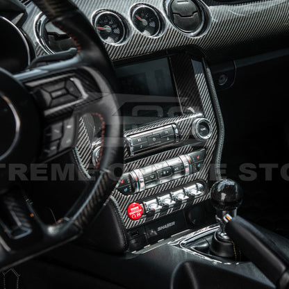 2015-23 Ford Mustang DRY CARBON FIBER Center Console Control Panel Cover