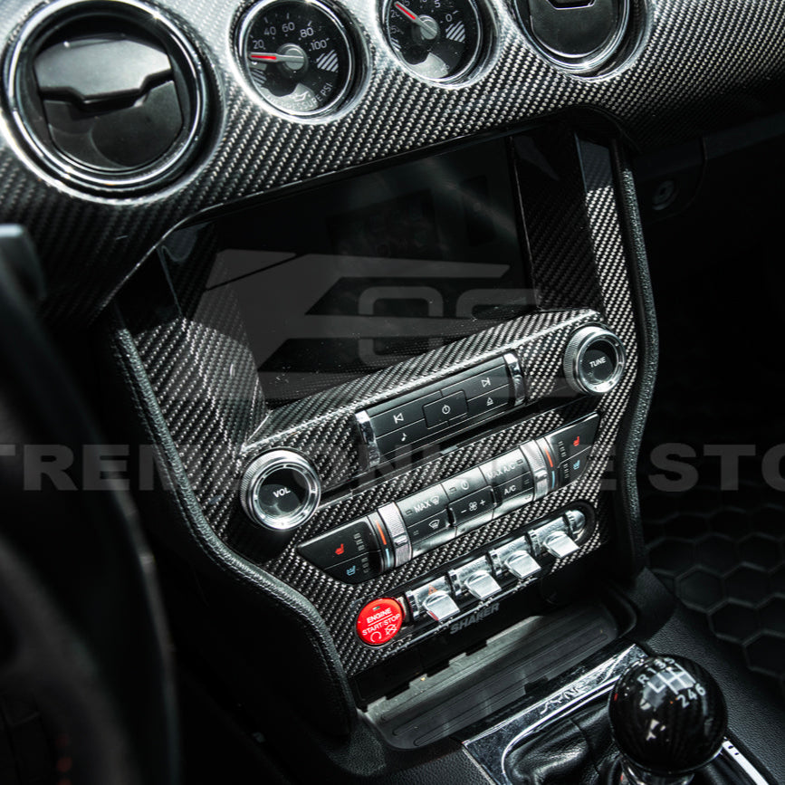 2015-23 Ford Mustang DRY CARBON FIBER Center Console Control Panel Cover