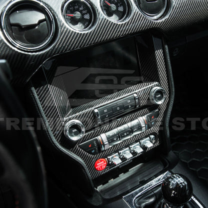 2015-23 Ford Mustang DRY CARBON FIBER Center Console Control Panel Cover