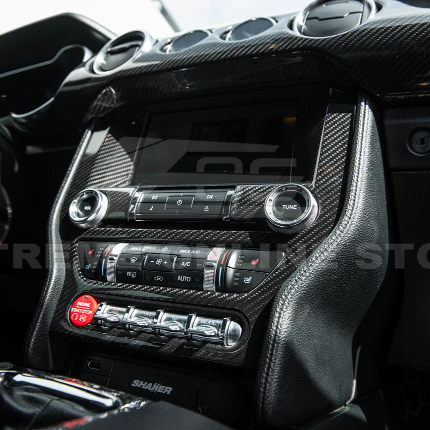 2015-23 Ford Mustang DRY CARBON FIBER Center Console Control Panel Cover