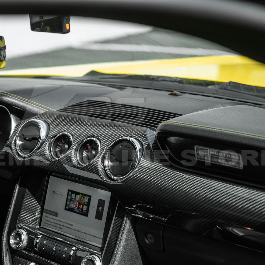 2015-23 Ford Mustang DRY CARBON FIBER Instrument Dashboard Panel Trim