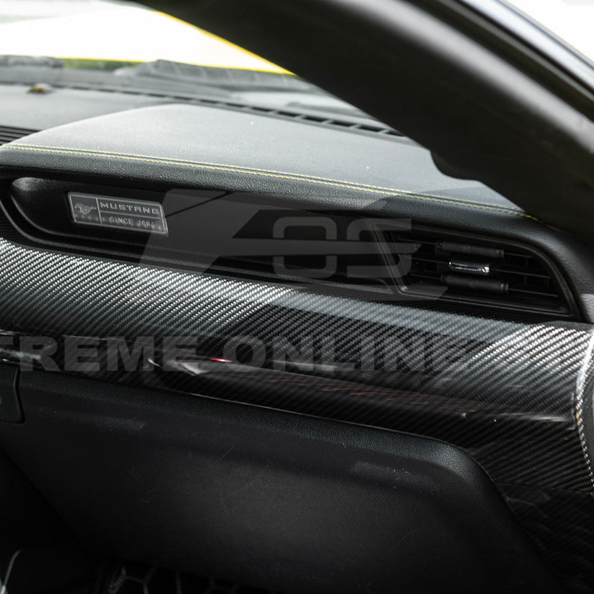 2015-23 Ford Mustang DRY CARBON FIBER Instrument Dashboard Panel Trim
