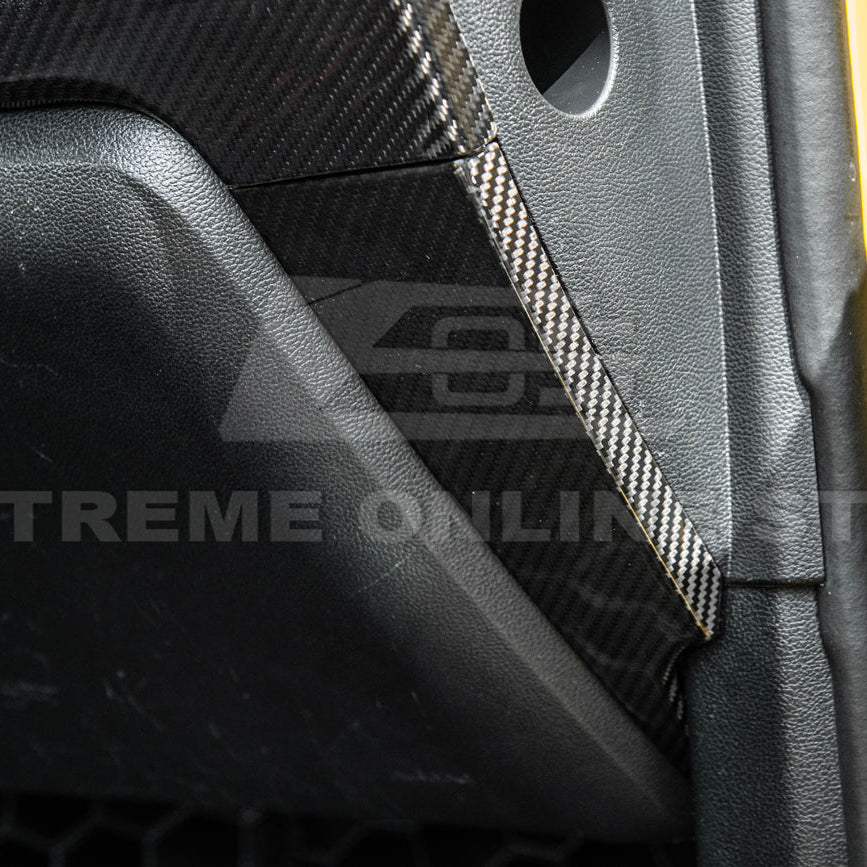 2015-23 Ford Mustang DRY  CARBON FIBER Dashboard Lower Trim Cover Pair