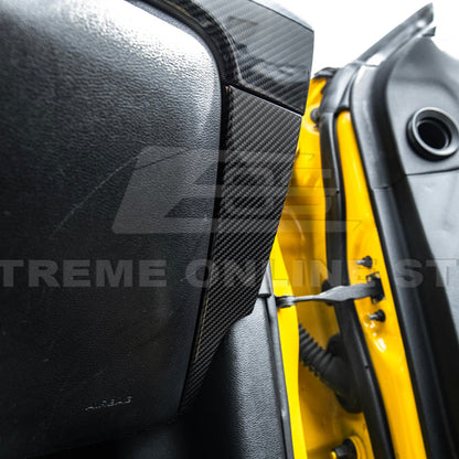 2015-23 Ford Mustang DRY  CARBON FIBER Dashboard Lower Trim Cover Pair