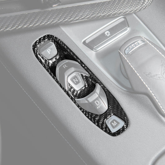 Corvette C8 DRY CARBON FIBER Gear Switch Control Panel Trim Cover Overlay