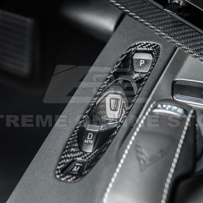 Corvette C8 DRY CARBON FIBER Gear Switch Control Panel Trim Cover Overlay