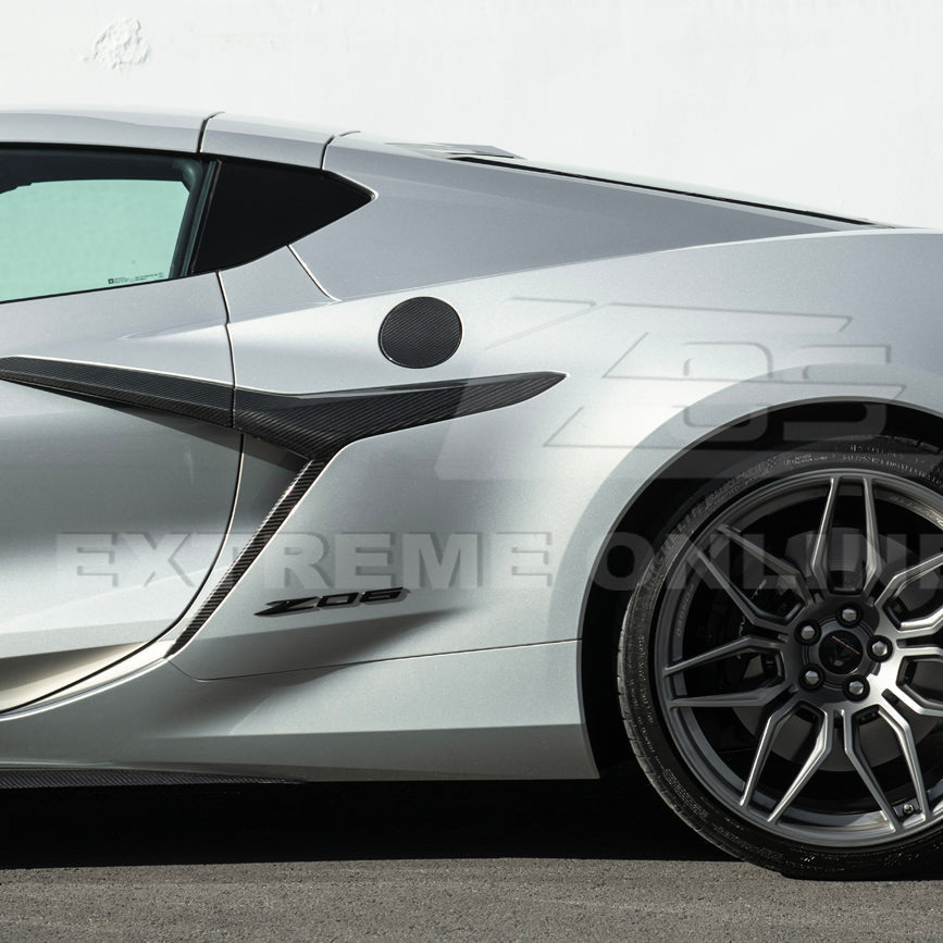 2020-Up Corvette C8 | DRY CARBON FIBER Side Fender Fuel Tank Gas Lid Cover