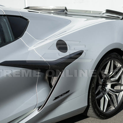 2020-Up Corvette C8 | DRY CARBON FIBER Side Fender Fuel Tank Gas Lid Cover