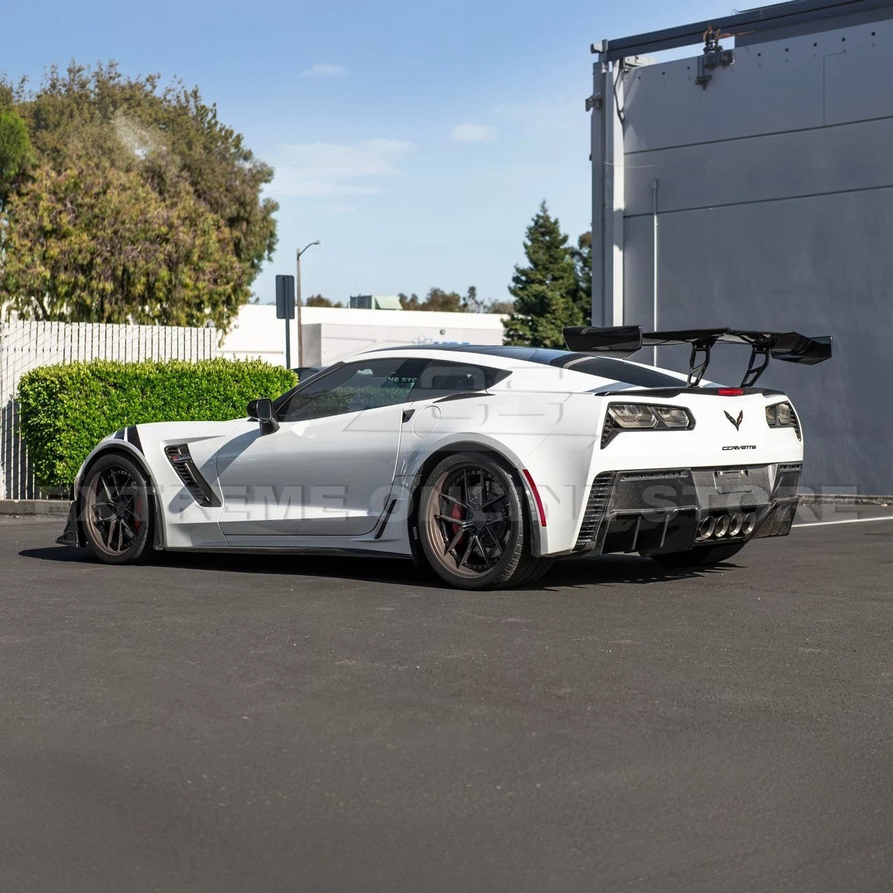 Corvette C7 ZR1 ZTK Conversion Rear Spoiler High Wing With Wing Riser