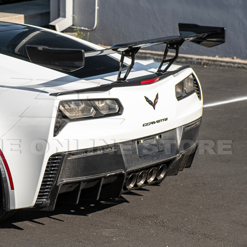 Corvette C7 ZR1 ZTK Conversion Rear Spoiler High Wing With Wing Riser