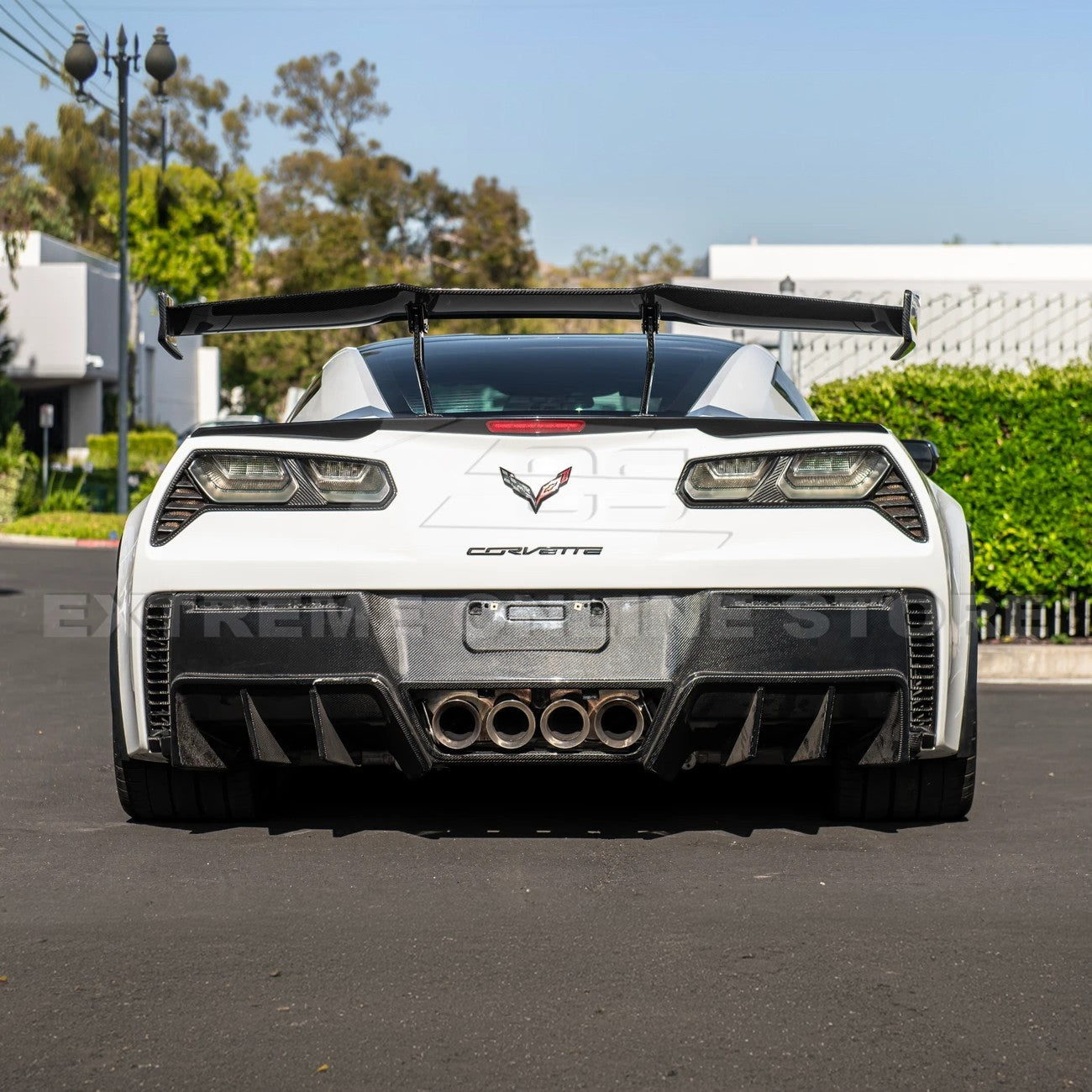 Corvette C7 ZR1 ZTK Conversion Rear Spoiler High Wing With Wing Riser