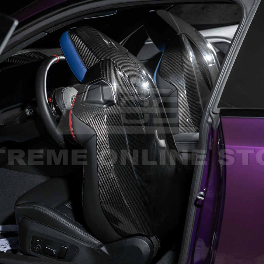 BMW G87 G80 G82 M2 M3 M4 S58 | Dry CARBON FIBER Tape-On Headrest Cover Pair