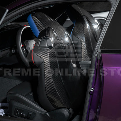 BMW G87 G80 G82 M2 M3 M4 S58 | Dry CARBON FIBER Tape-On Headrest Cover Pair
