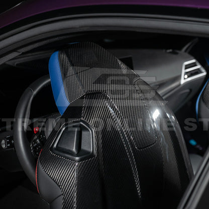 BMW G87 G80 G82 M2 M3 M4 S58 | Dry CARBON FIBER Tape-On Headrest Cover Pair