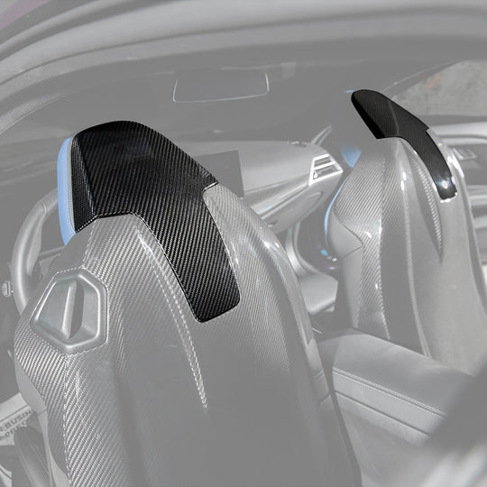 BMW G87 G80 G82 M2 M3 M4 S58 | Dry CARBON FIBER Tape-On Headrest Cover Pair
