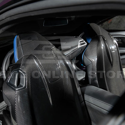 BMW G87 G80 G82 M2 M3 M4 S58 | Dry CARBON FIBER Tape-On Headrest Cover Pair
