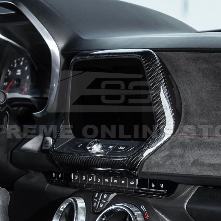 2019-24 Camaro Dash Radio Dry Carbon Fiber Trim Cover