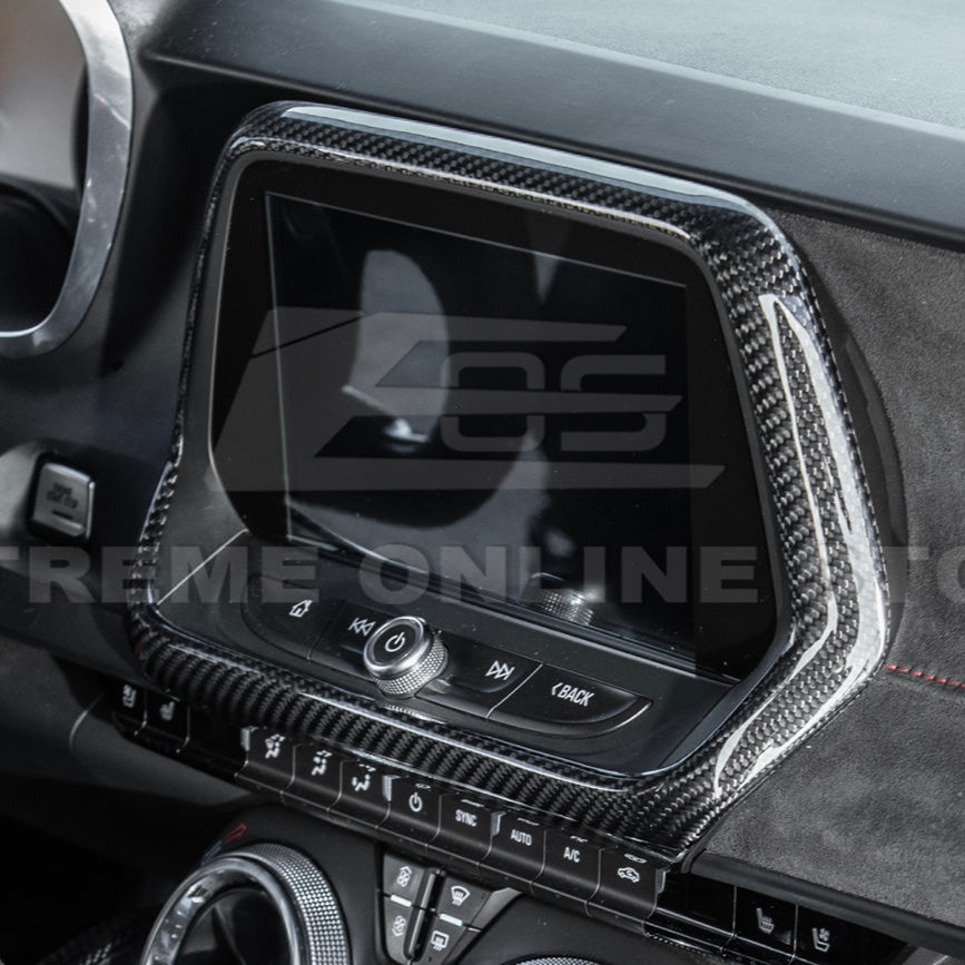 2019-24 Camaro Dash Radio Dry Carbon Fiber Trim Cover