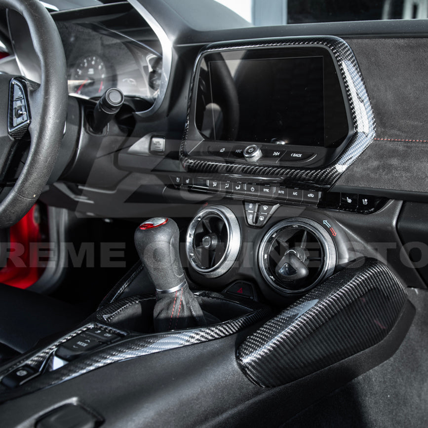 2019-24 Camaro Dash Radio Dry Carbon Fiber Trim Cover