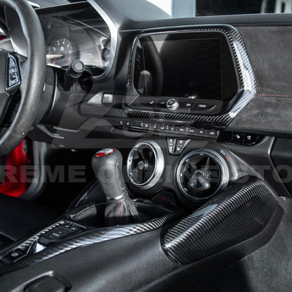 2019-24 Camaro Dash Radio Dry Carbon Fiber Trim Cover