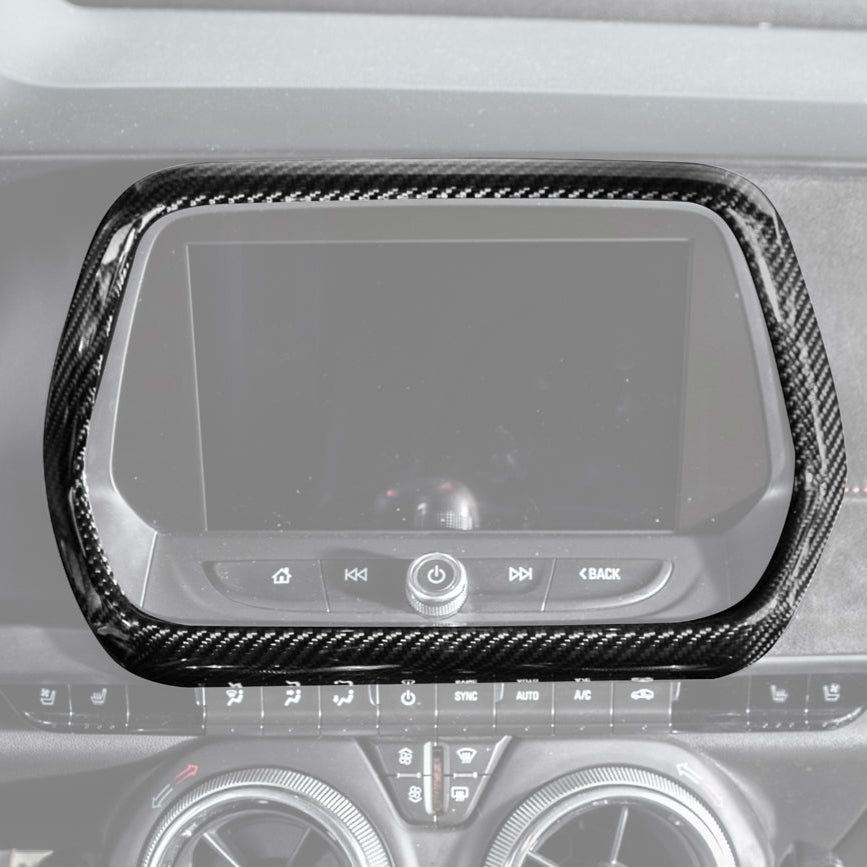 2019-24 Camaro Dash Radio Dry Carbon Fiber Trim Cover