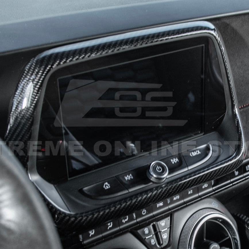 2019-24 Camaro Dash Radio Dry Carbon Fiber Trim Cover
