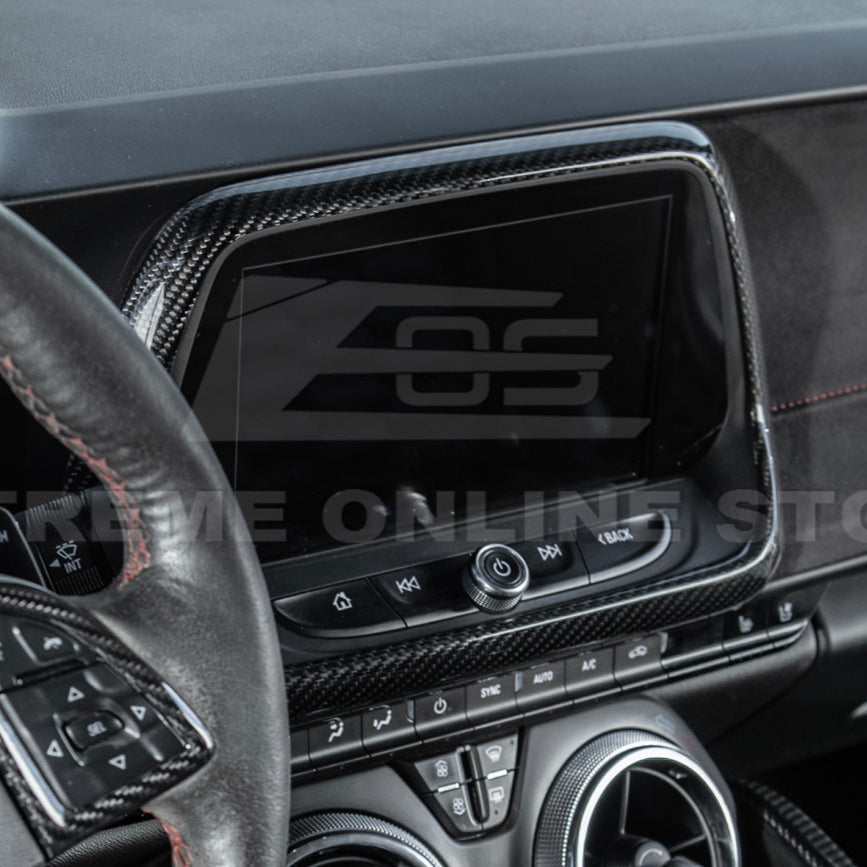 2019-24 Camaro Dash Radio Dry Carbon Fiber Trim Cover