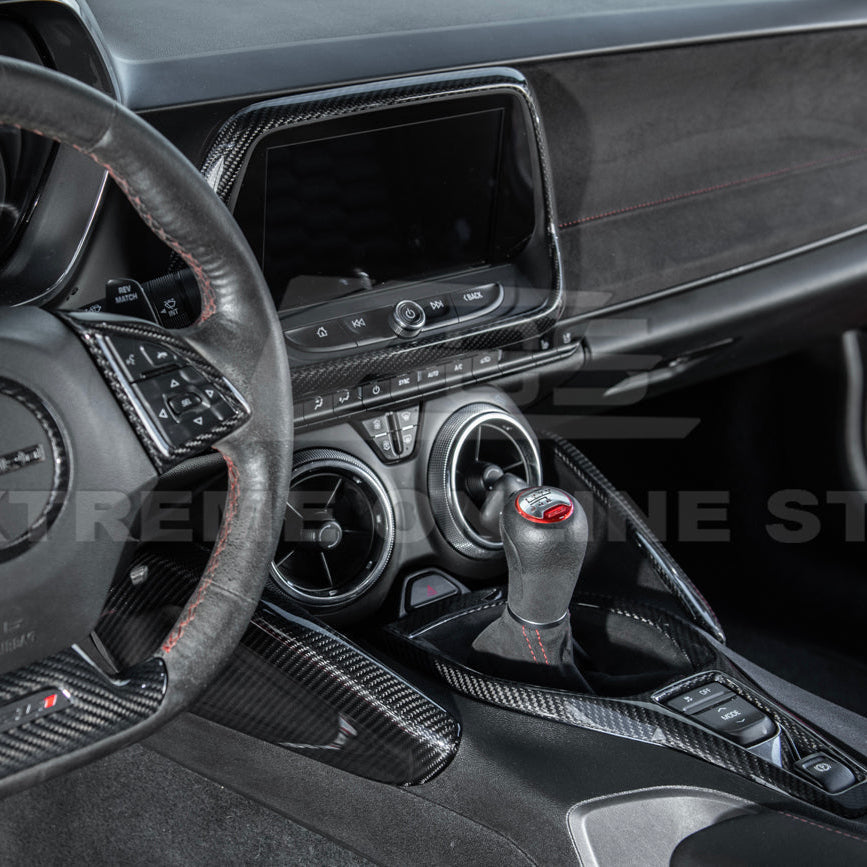 2019-24 Camaro Dash Radio Dry Carbon Fiber Trim Cover