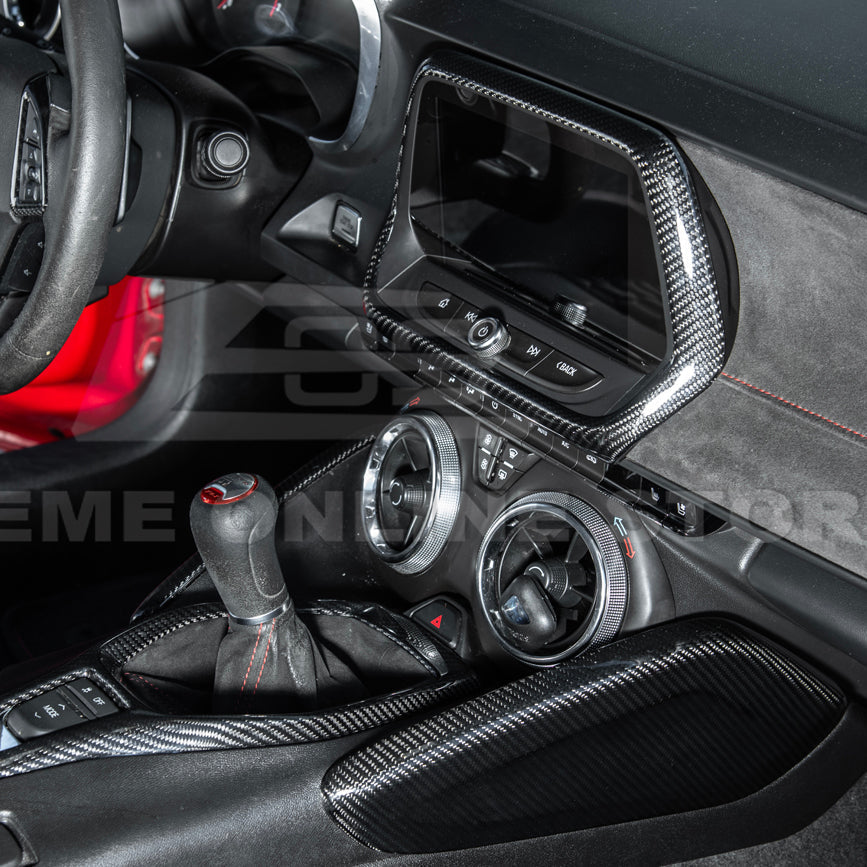 2019-24 Camaro Dash Radio Dry Carbon Fiber Trim Cover