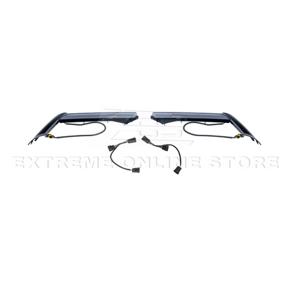 2020-Up Corvette C8 DRY CARBON FIBER Sequential LED DRL Light Bar Bezel Insert