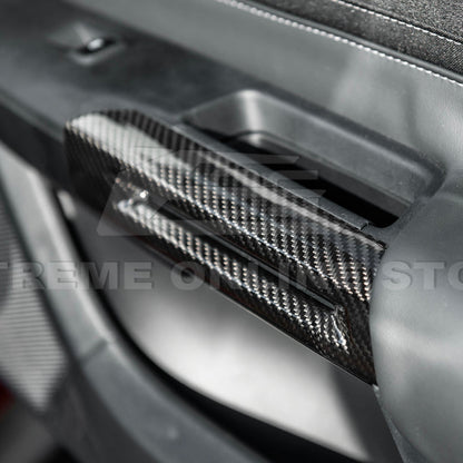 2015-Up Ford Mustang DRY CARBON FIBER Side Door Armrest Panel Trim Cover
