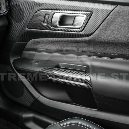 2015-Up Ford Mustang DRY CARBON FIBER Side Door Armrest Panel Trim Cover
