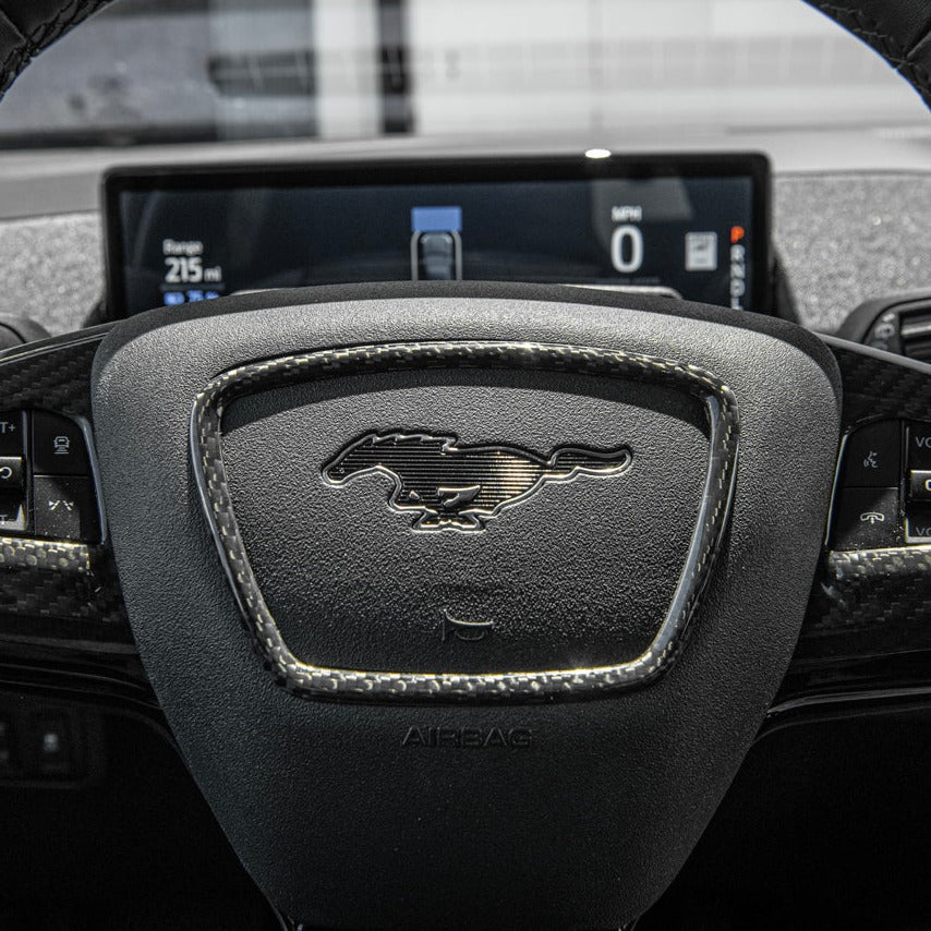 2021+ Mustang Mach-E DRY Carbon Fiber Steering Wheel Trim