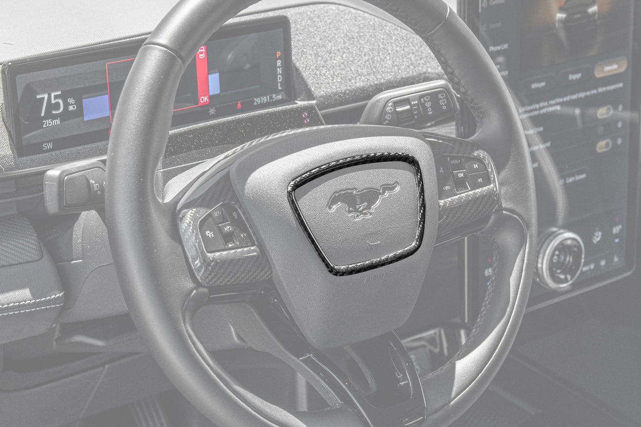 2021+ Mustang Mach-E DRY Carbon Fiber Steering Wheel Trim