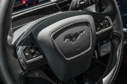 2021+ Mustang Mach-E DRY Carbon Fiber Steering Wheel Trim