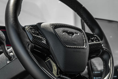 2021+ Mustang Mach-E DRY Carbon Fiber Steering Wheel Trim
