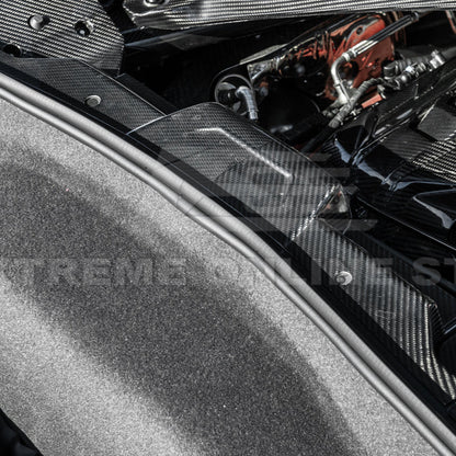 Corvette C8 DRY CARBON FIBER Coupe Engine Bay Panel Cover (3-Pieces Version)