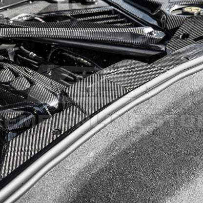 Corvette C8 DRY CARBON FIBER Coupe Engine Bay Panel Cover (3-Pieces Version)