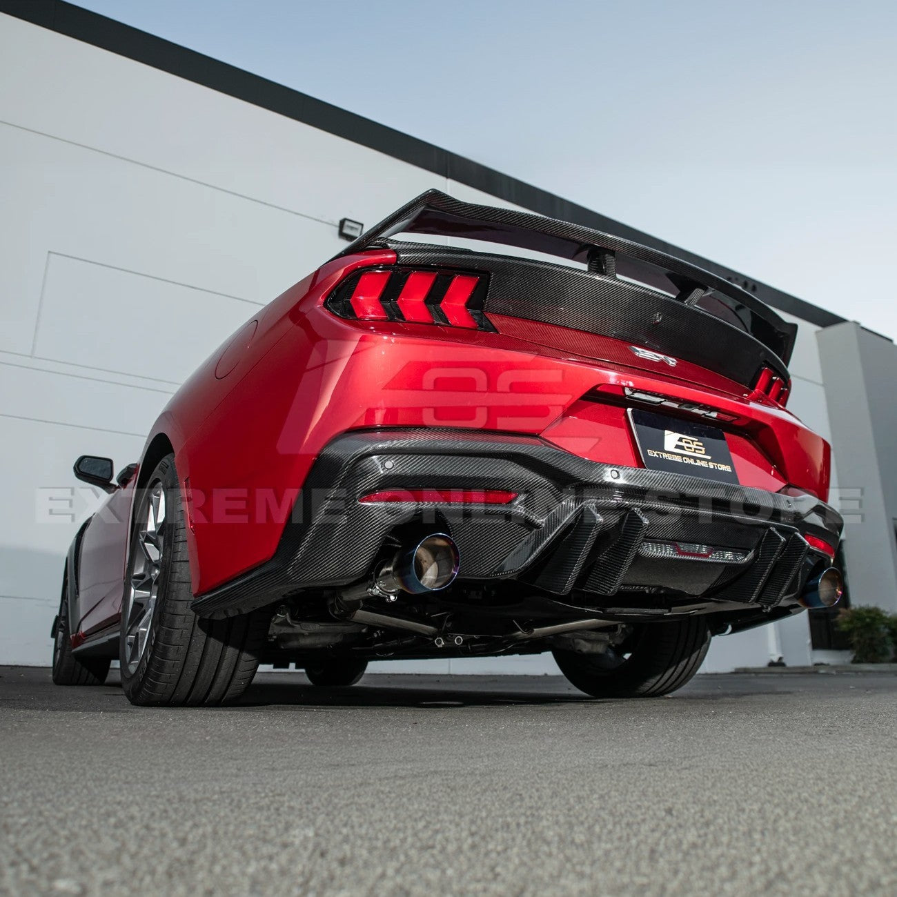 2024+ Ford Mustang V2 Package Carbon Fiber Rear Bumper Diffuser