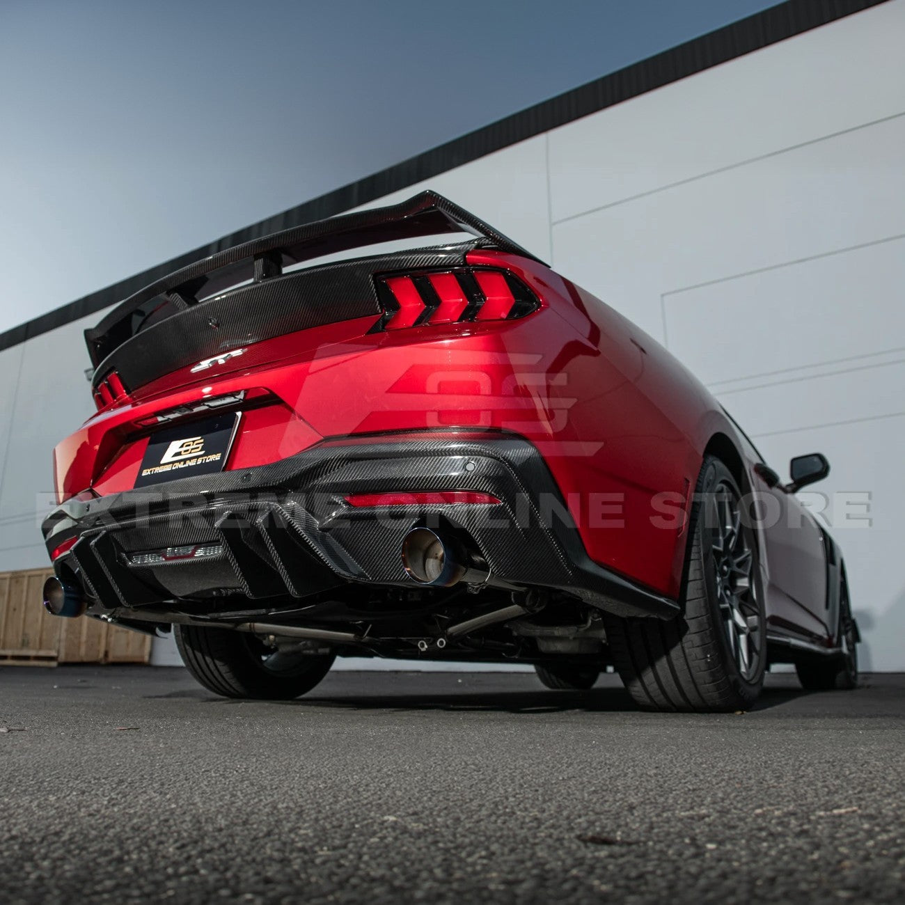 2024+ Ford Mustang V2 Package Carbon Fiber Rear Bumper Diffuser